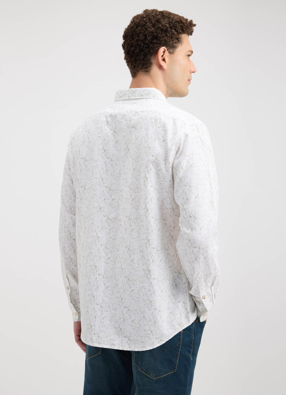 Men White Printed Full Sleeve Shirt, , large image number 2