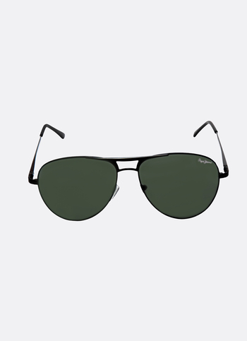 Black Uv-protected Aviator Sunglasses