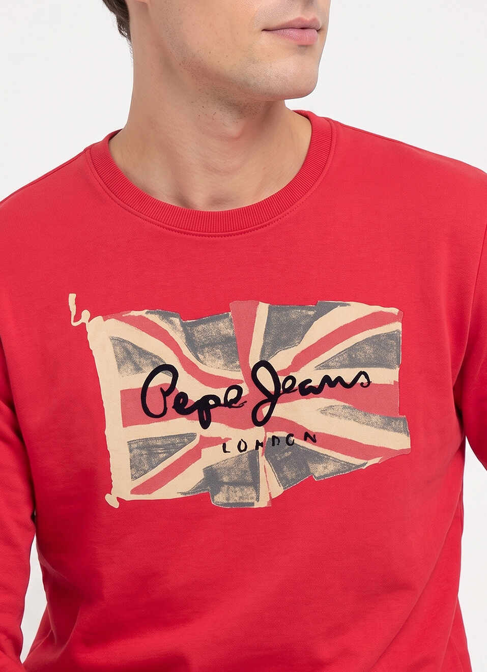 Men Red Placement Print Full Sleeve Sweatshirt, , large image number 4