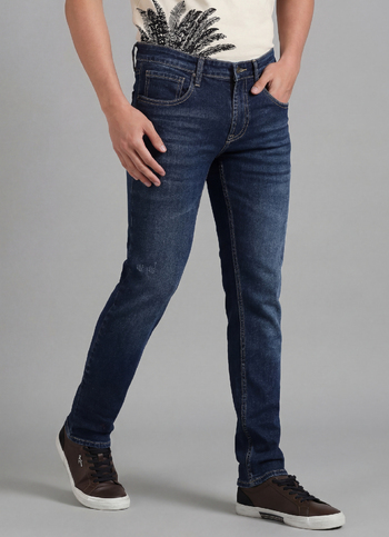 Vapour Dark Blue Low Rise Tapered Jeans