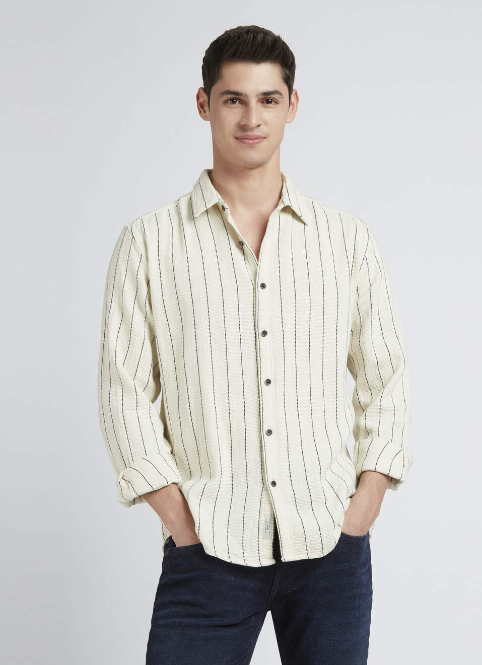 White Stripes Full Sleeve Shirt, , large image number 0