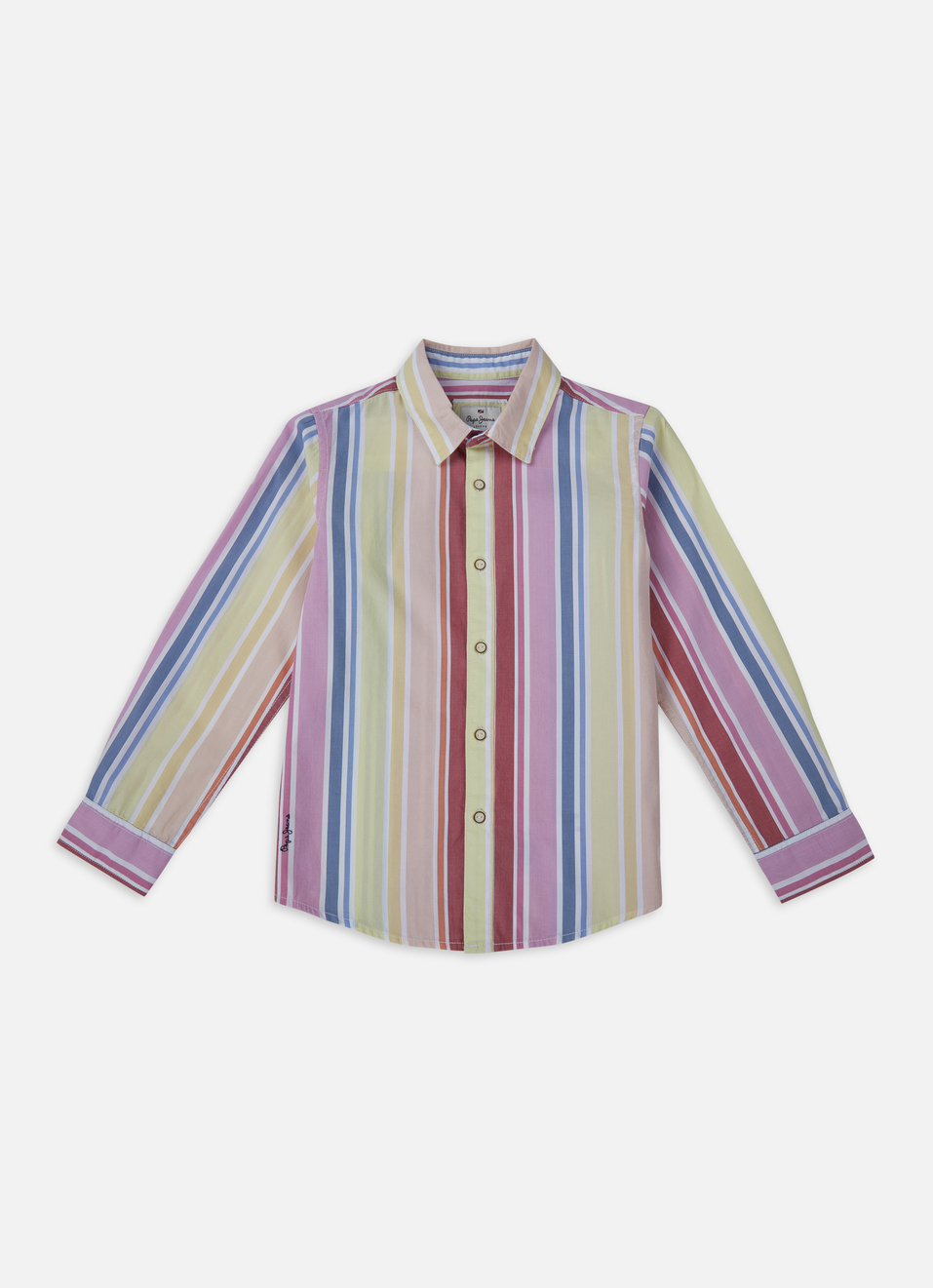Boys Red Vertical Stripe Full Sleeve Shirt, , large image number 0