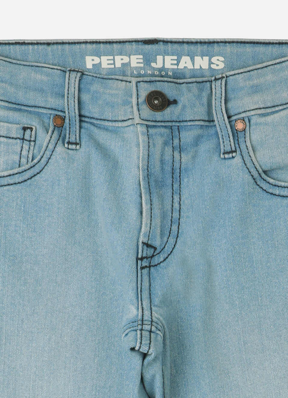Boys Rivet Blue Mid Waist Straignt Jeans, , large image number 2