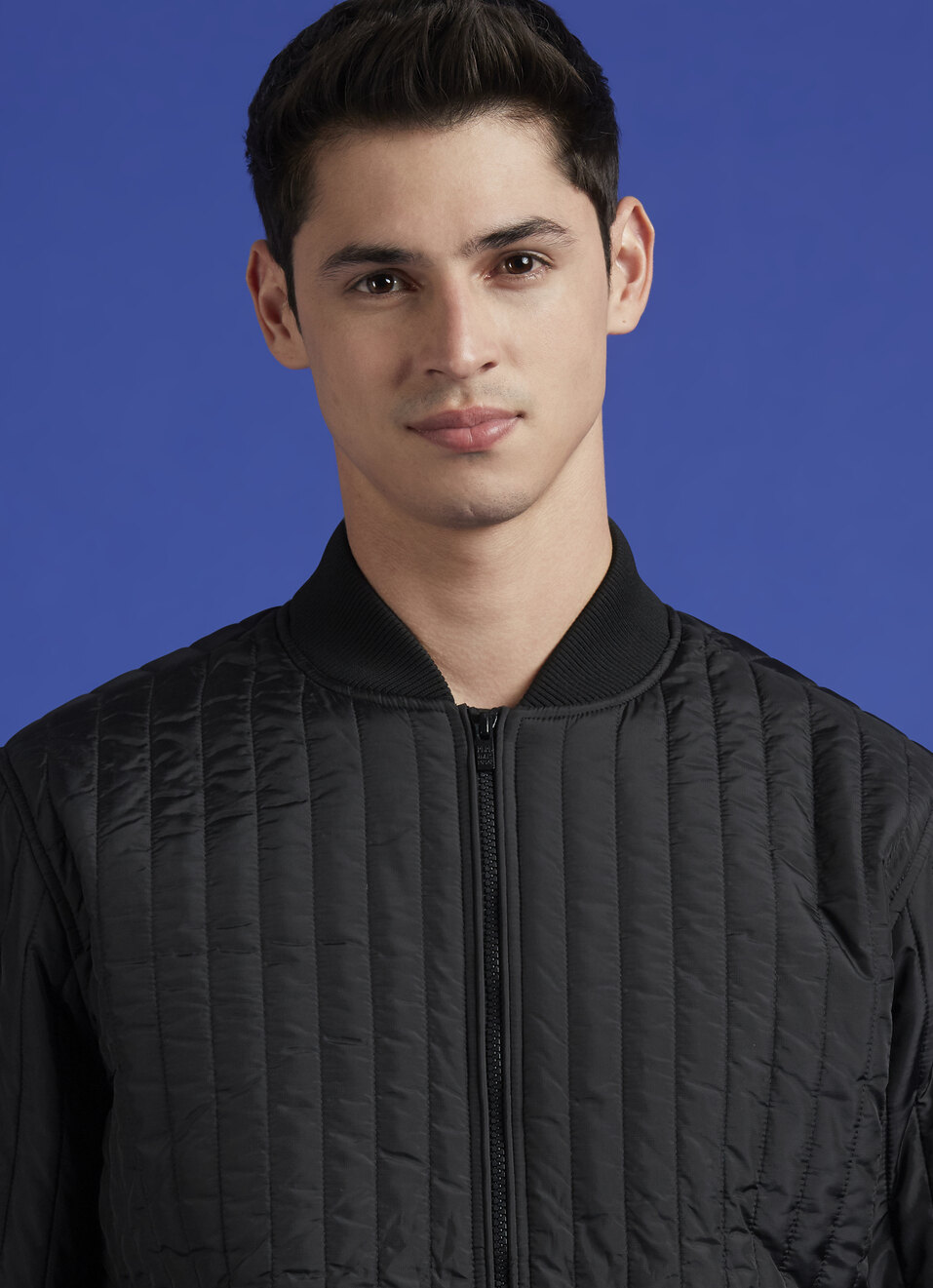 Black High Neck Full Sleeve Bomber Jacket, , large image number 4