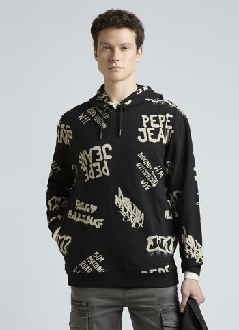 Black Graphic Print Full Sleeve Oversized Sweatshirt