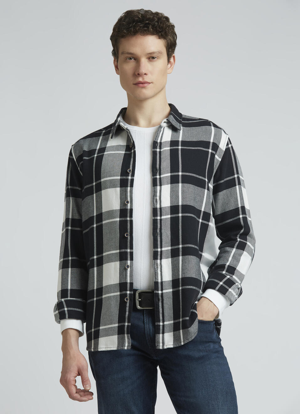 Black Checks Full Sleeve Shirt, , large image number 0