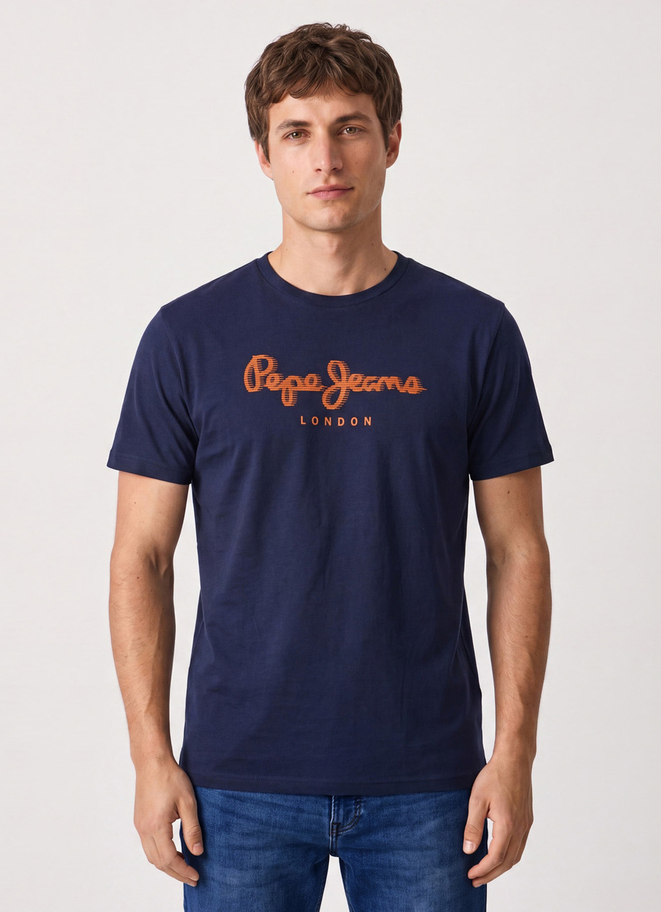 Men Navy Printed Slim Fit Short Sleeve T-shirt, , large image number 1