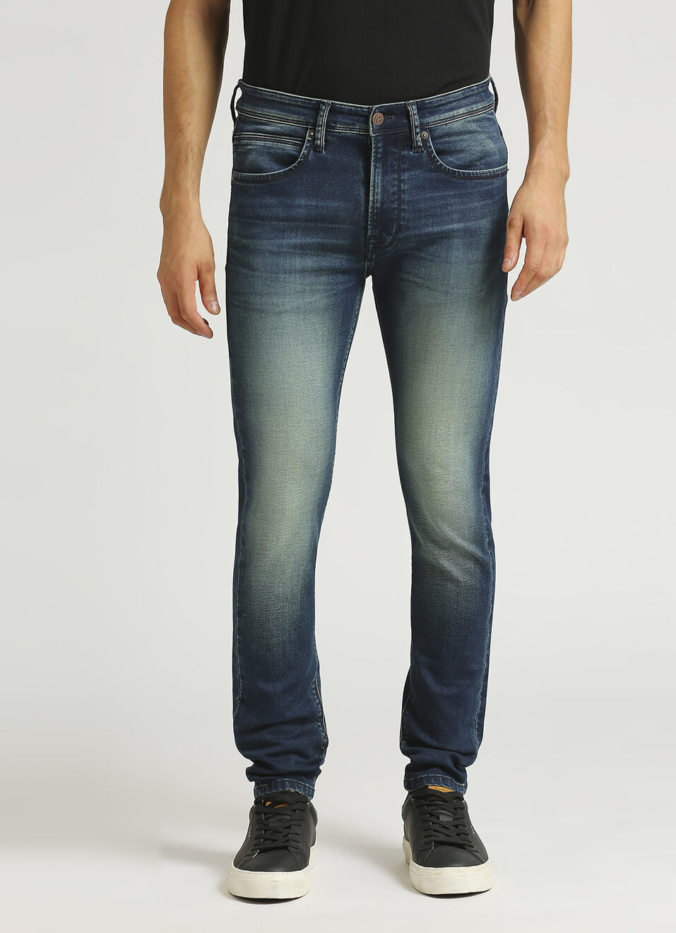 Chinox Dark Blue Mid Rise Skinny Fit Gymindigo Jeans, , large image number 2