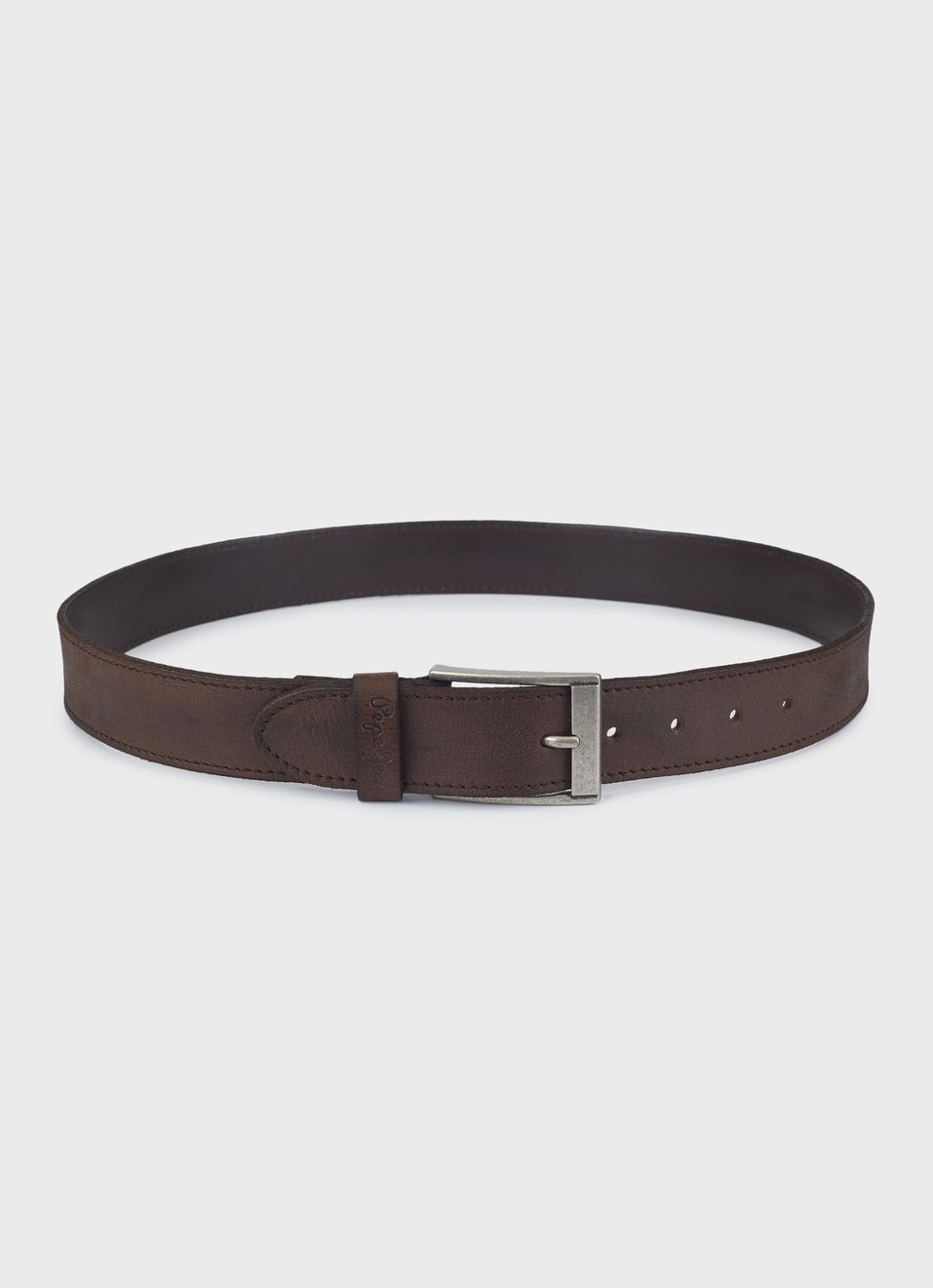 Men Brown Genuine Leather Belt With Metal Buckle, , large image number 1