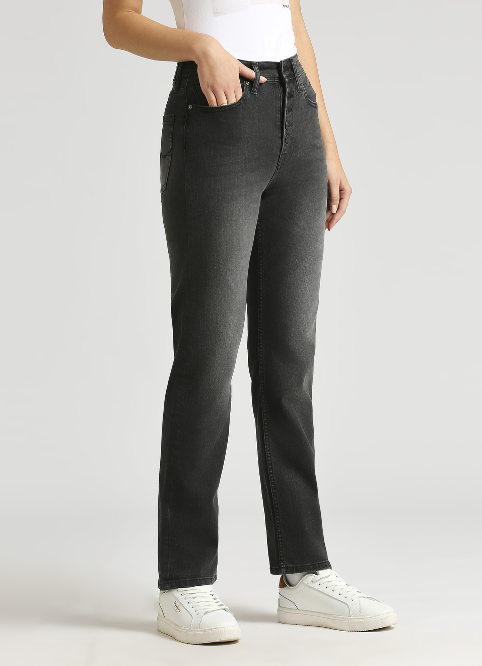 Mary Black High Waist Straight Fit Jeans, , large image number 3