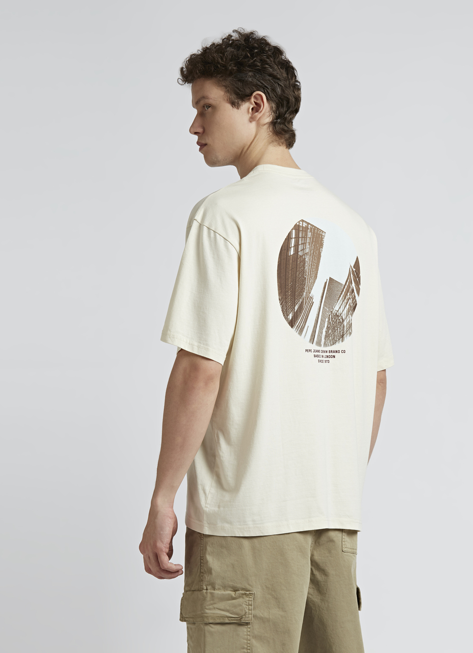 Ivory Oversized Back Print Short Sleeve T-shirt, , large image number 2