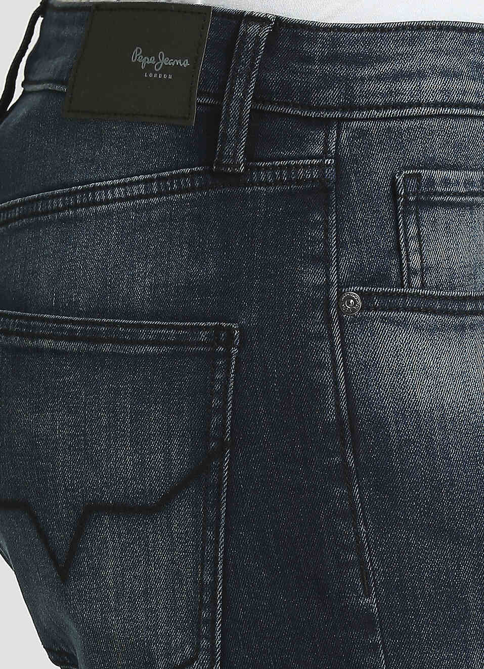 Holborne Dark Blue Mid Rise Straight Fit Jeans, , large image number 4