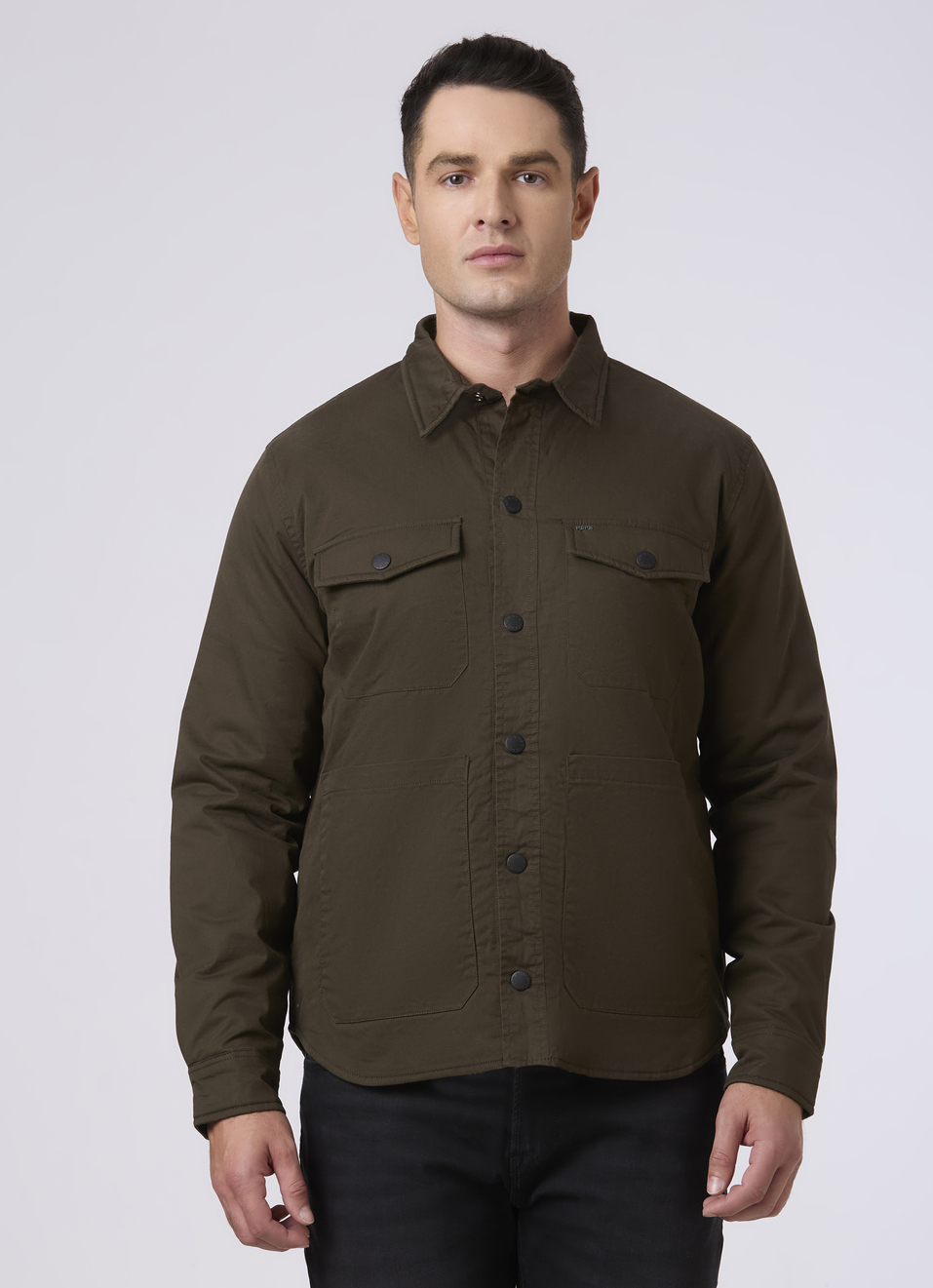Men Military Green Casual Utility Jacket, , large image number 1