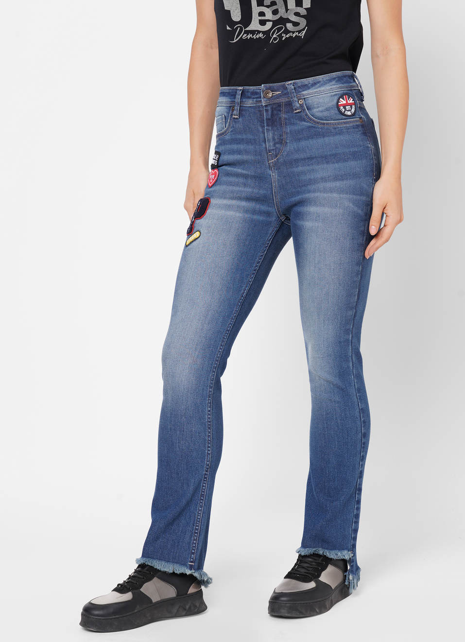 Ruby Dion Flare Slim Fit High Waist Flare leg jeans Jeans, , large image number 1