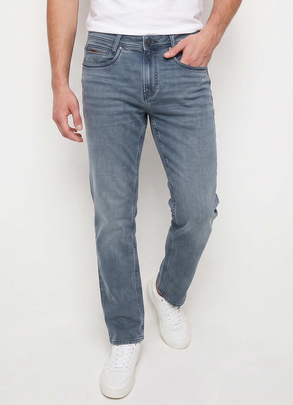 Men Grey Stretchable Jeans, , large image number 2