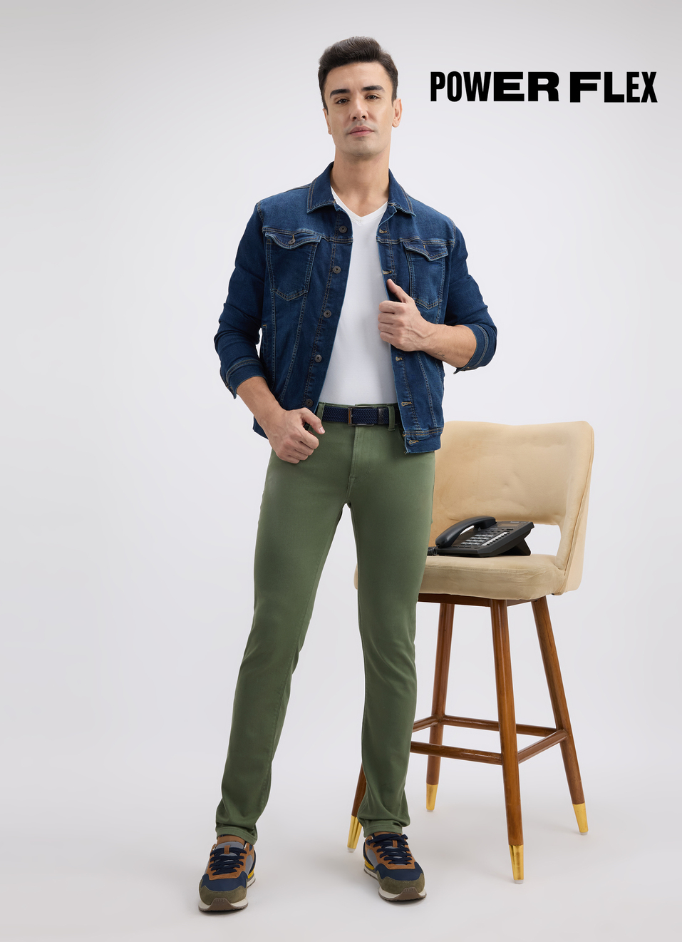 Men Green Mid Rise Slim Powerflex Jeans, , large image number 0