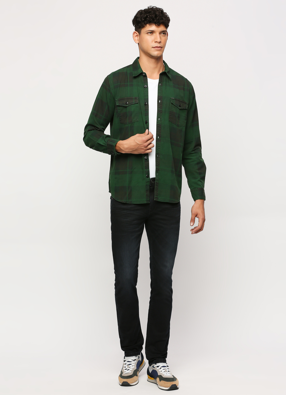 Green Checked Full Sleeve Shirt, , large image number 5