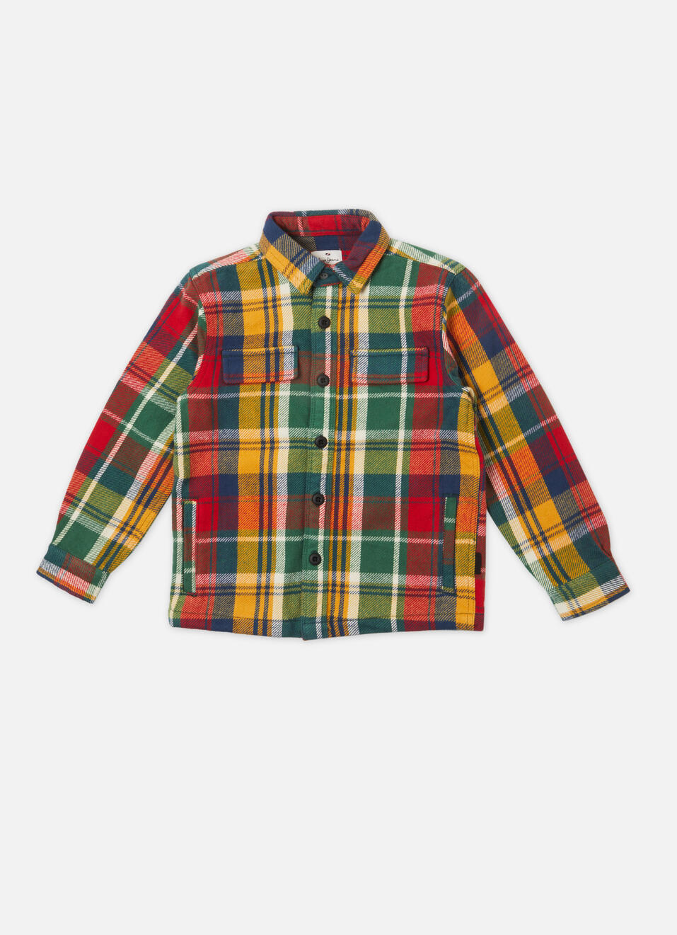 Boys Red Check Full Sleeve Oversized Shirt, , large image number 0