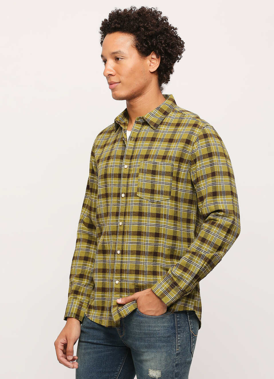 Green Checks Long Sleeve Shirt, , large image number 3