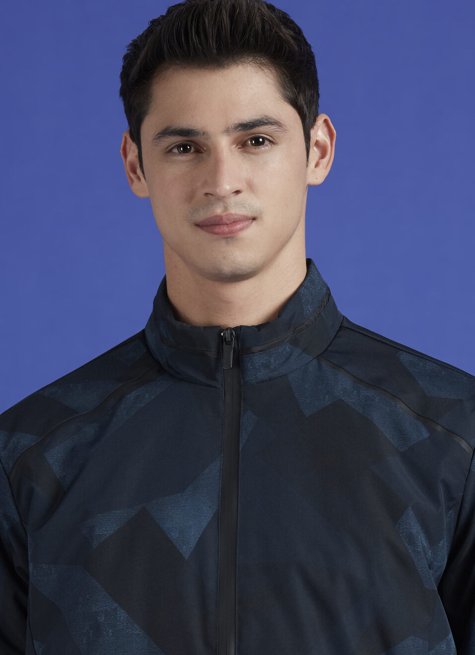 Black Abstract Print Full Sleeve Lightweight Jacket, , large image number 4