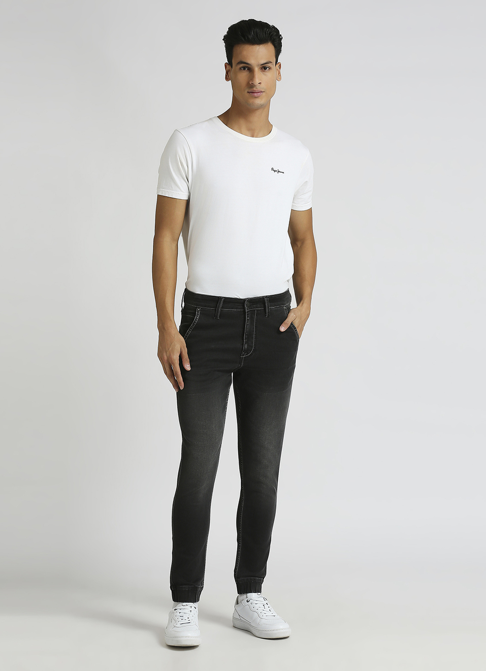 Black Mid Rise Tapered Jogger, , large image number 1