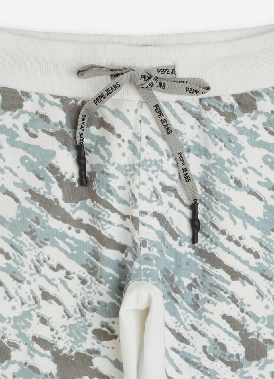 Boys Off White Abstract Print Oversized Fit Shorts, , large image number 2