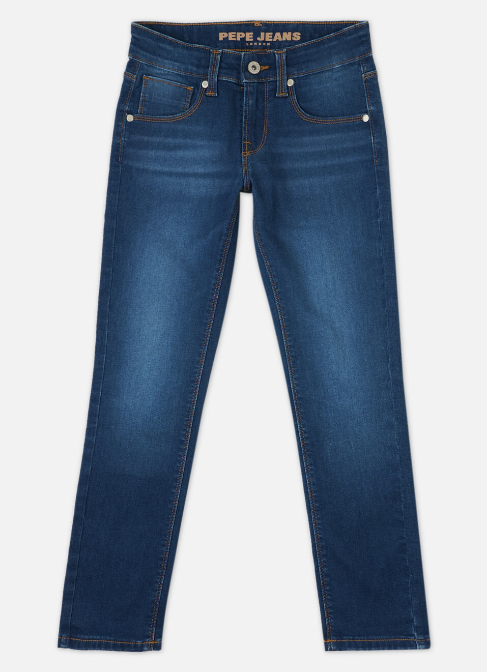 Boys Cash Dark Blue Mid Rise Slim Fit Powerflex Jeans, , large image number 0