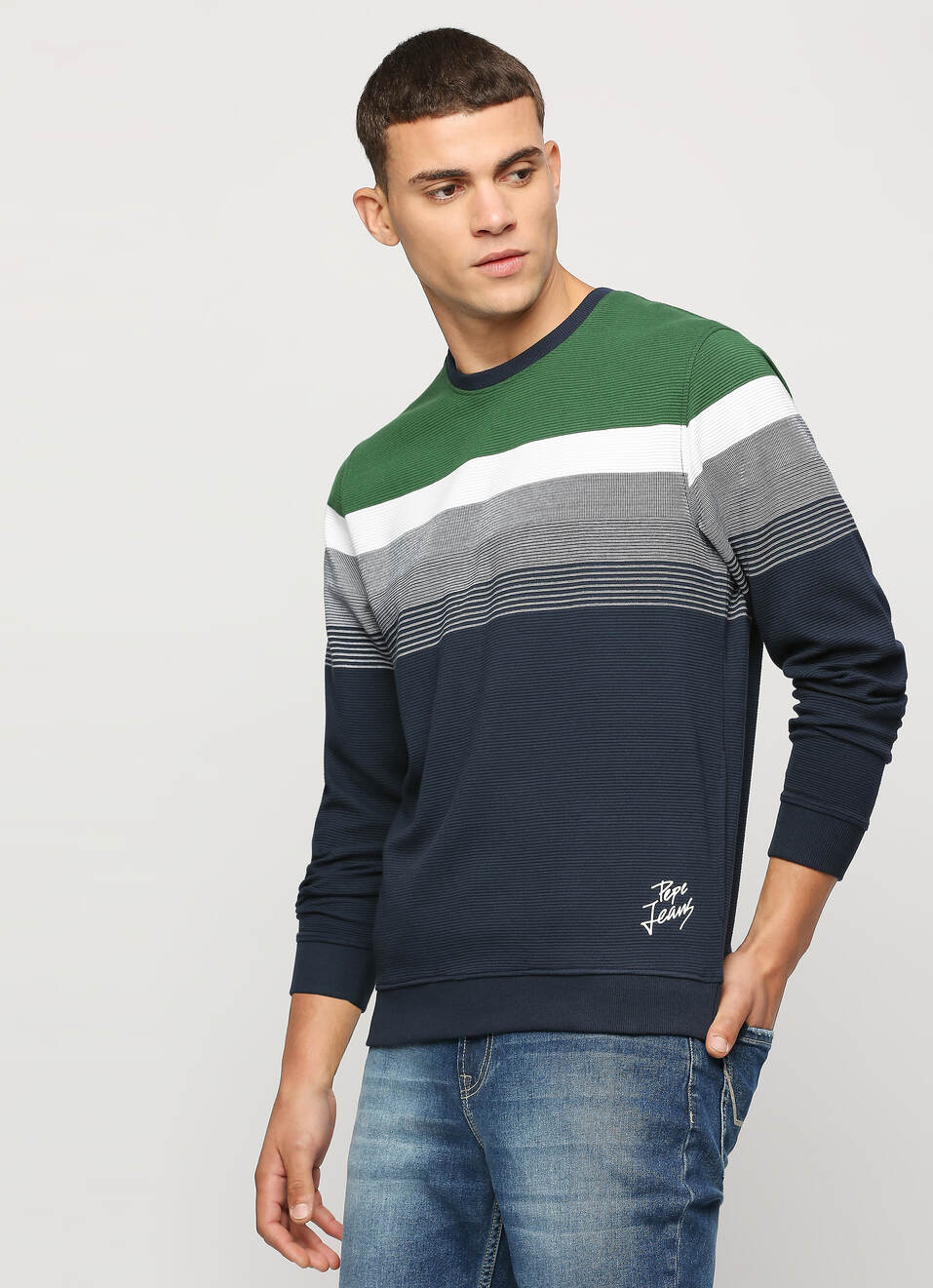 Green Stripes Sweatshirt, , large image number 0