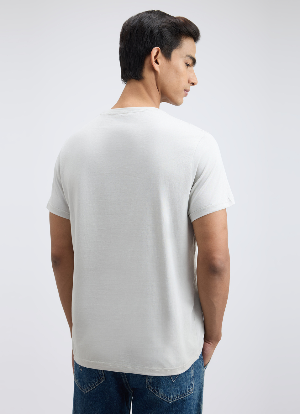 Men Grey Graphic Print Short Sleeve T-shirt, , large image number 2