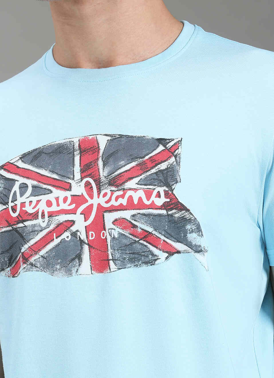 Men Blue Graphic Slim Fit T-shirt, , large image number 1