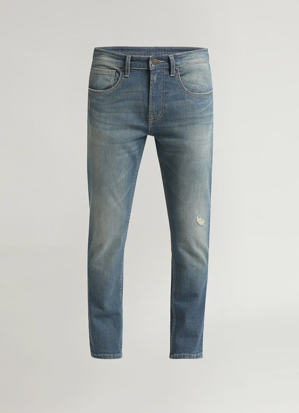 Chinox Distressed Blue Mid Rise Ankle Jeans, , large image number 5