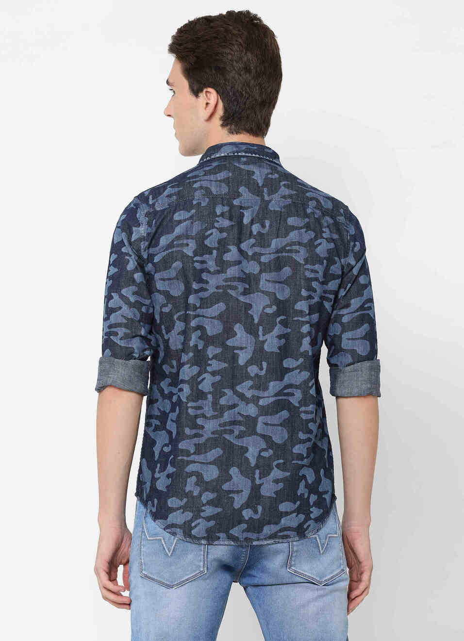 Fennel Printed Denim Shirt, , large image number 1