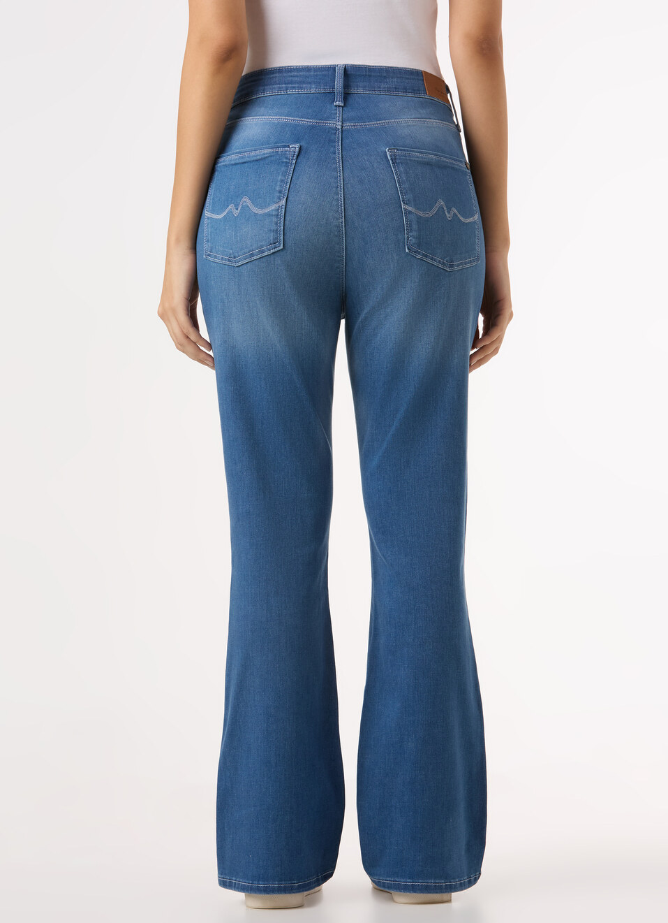 Women Blue High Rise Flared Leg Powerflex Jeans, , large image number 2