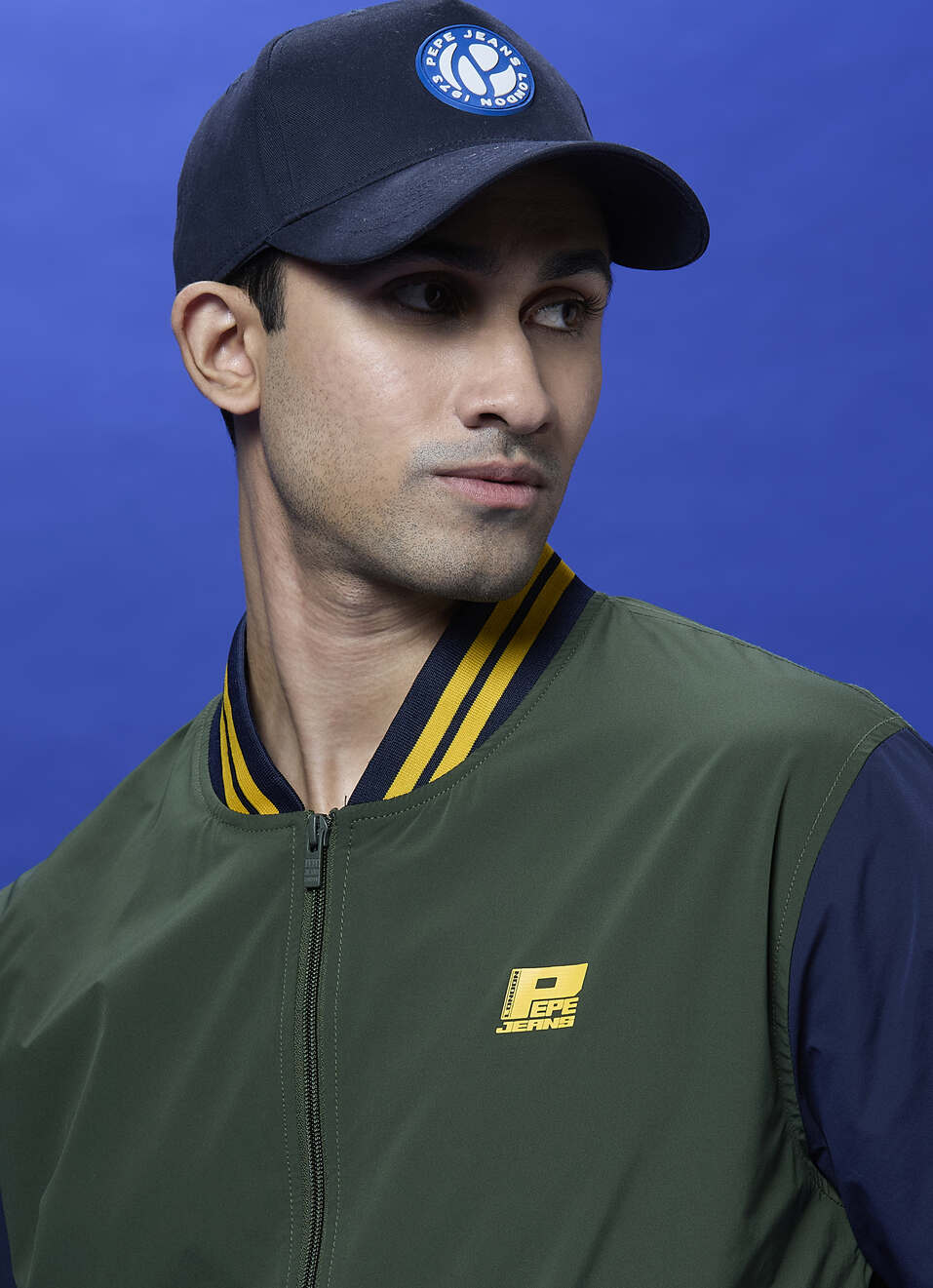 Olive Colour Block Full Sleeve Jacket, , large image number 4