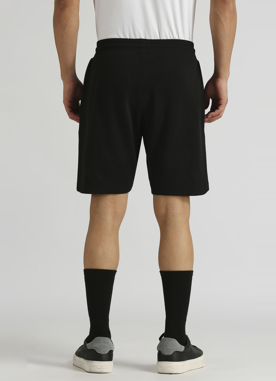 Black Elasticated Waist Print Shorts, , large image number 2