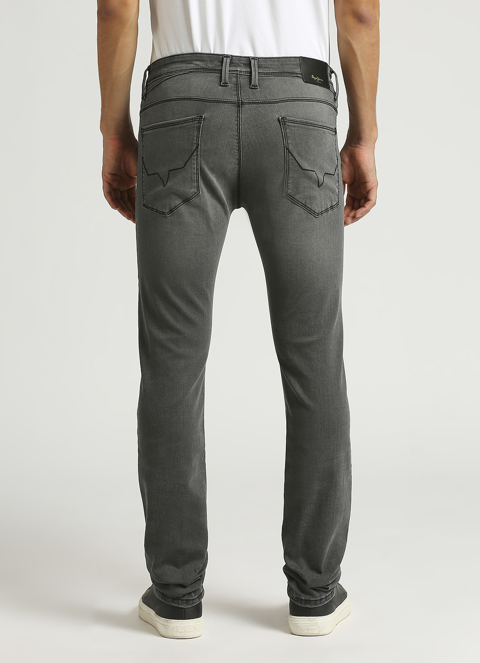 Vapour Grey Mid Rise Slim Fit Powerflex Jeans, , large image number 3