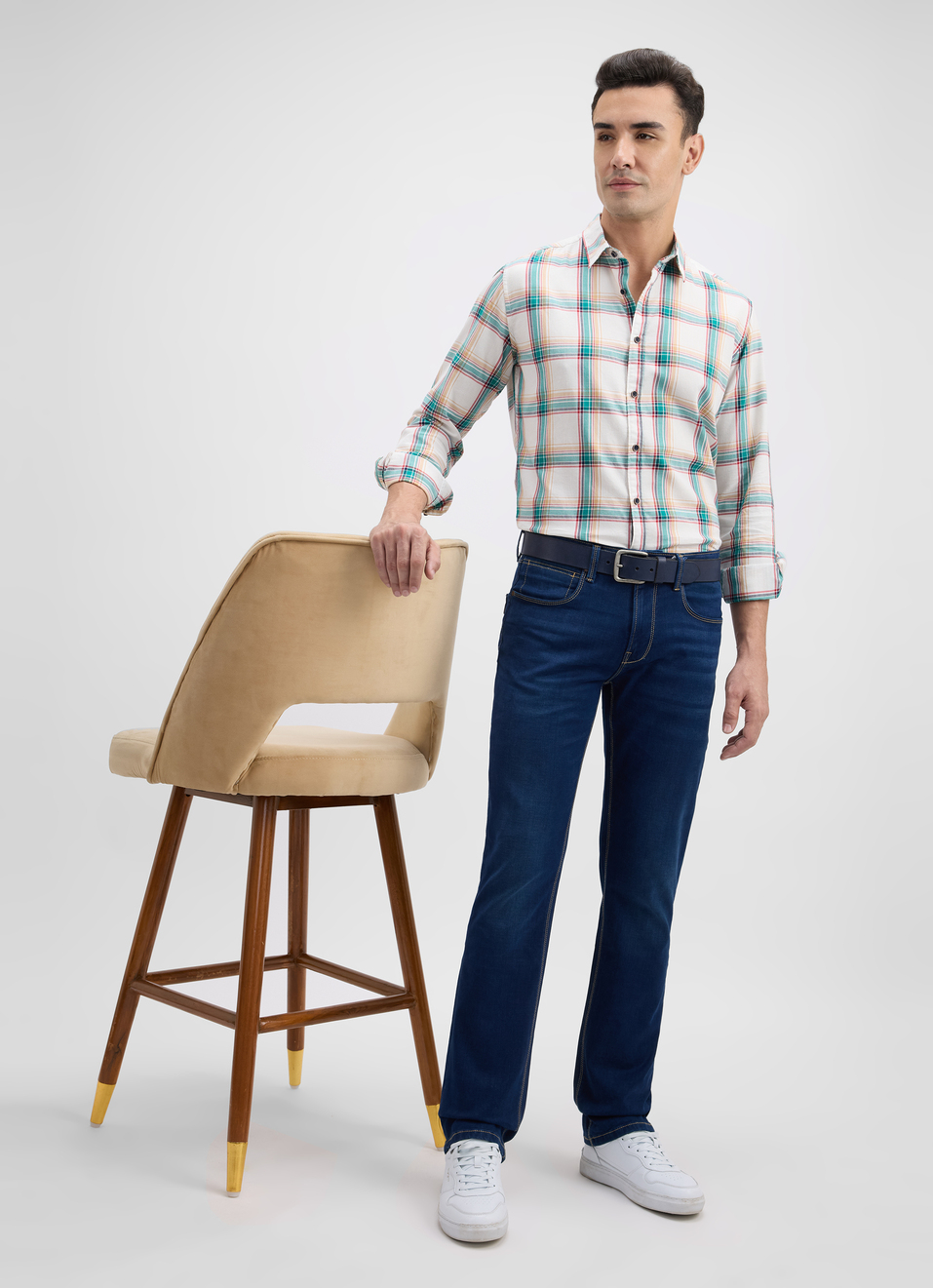 Men Green Check Full Sleeve Shirt, , large image number 5
