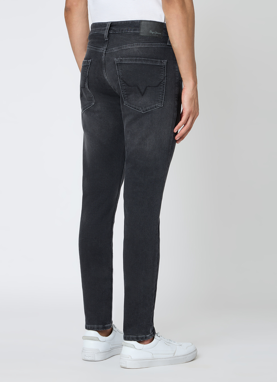 Men Black Slim Fit Stretchable Jeans, , large image number 3