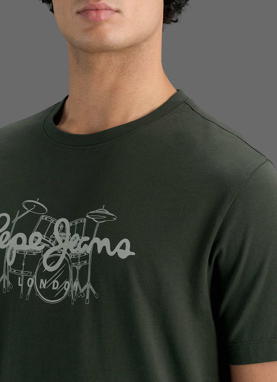 Men Olive Green Slim Printed T-shirt, , large image number 1
