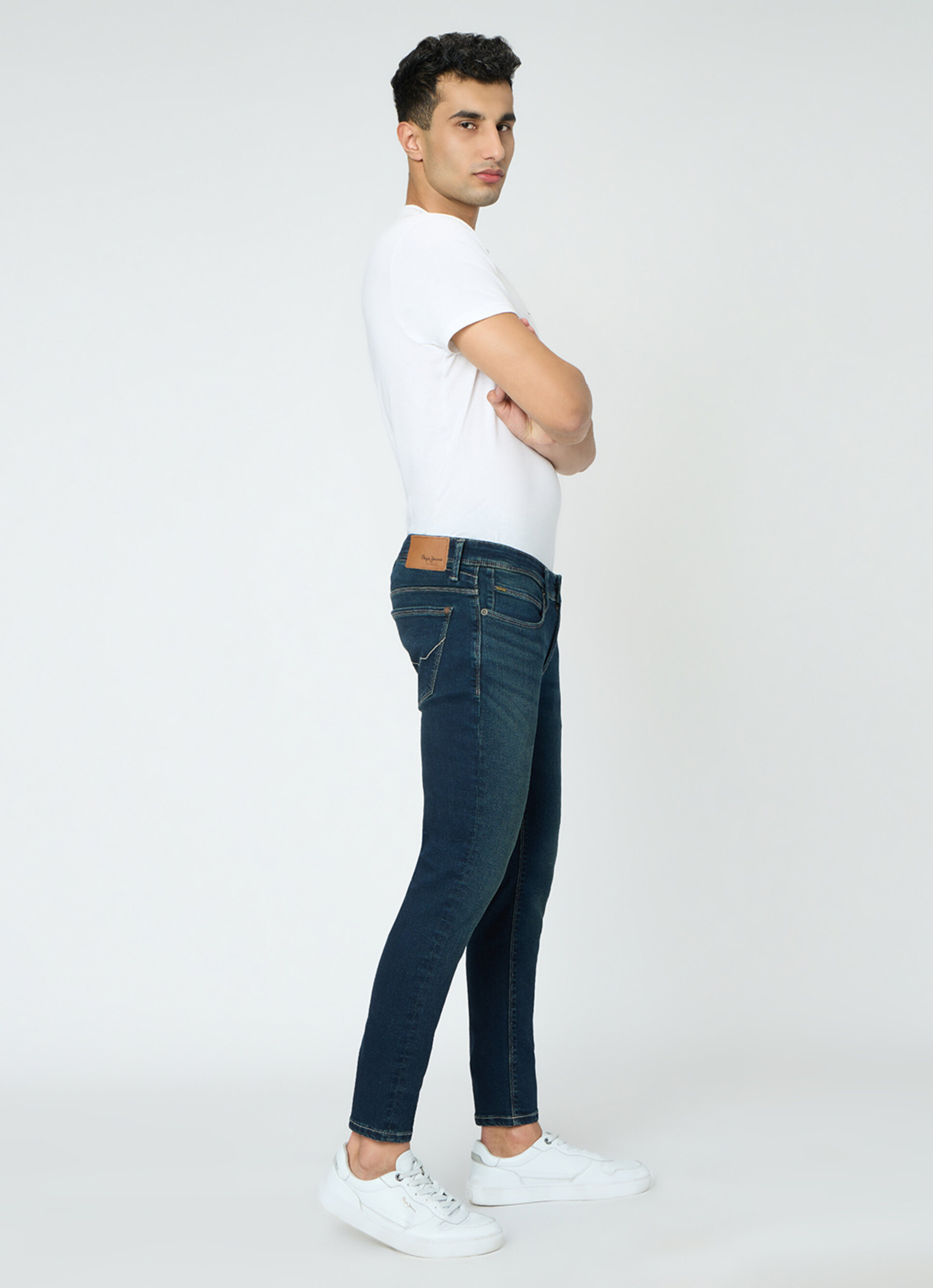 Men Blue Skinny Fit Stretchable Jeans, , large image number 10