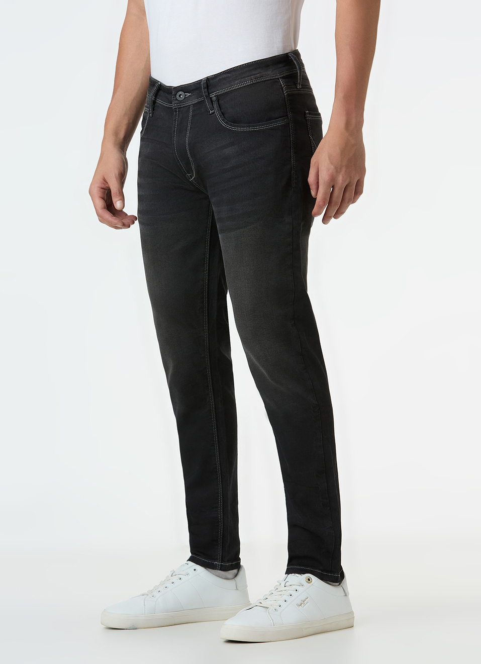Men Black Skinny Fit Ankle-length Gymindigo Jeans, , large image number 5