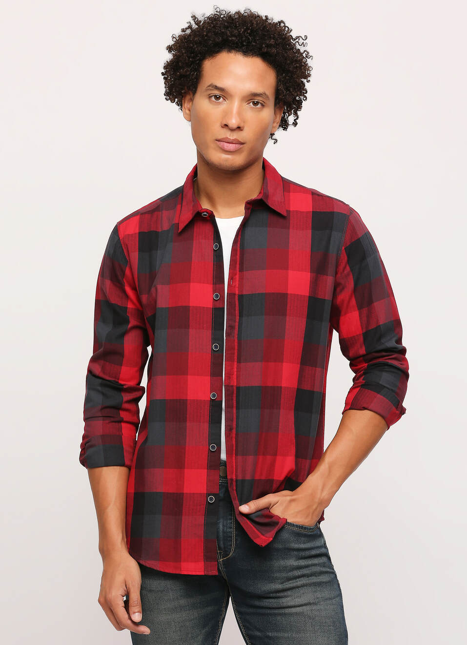 Red Checks Long Sleeve Shirt, , large image number 0