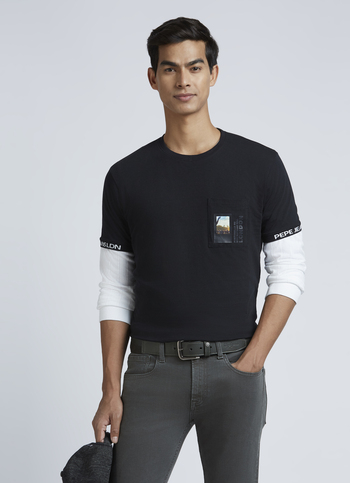 Black Photographic Print Short Sleeve T-shirt