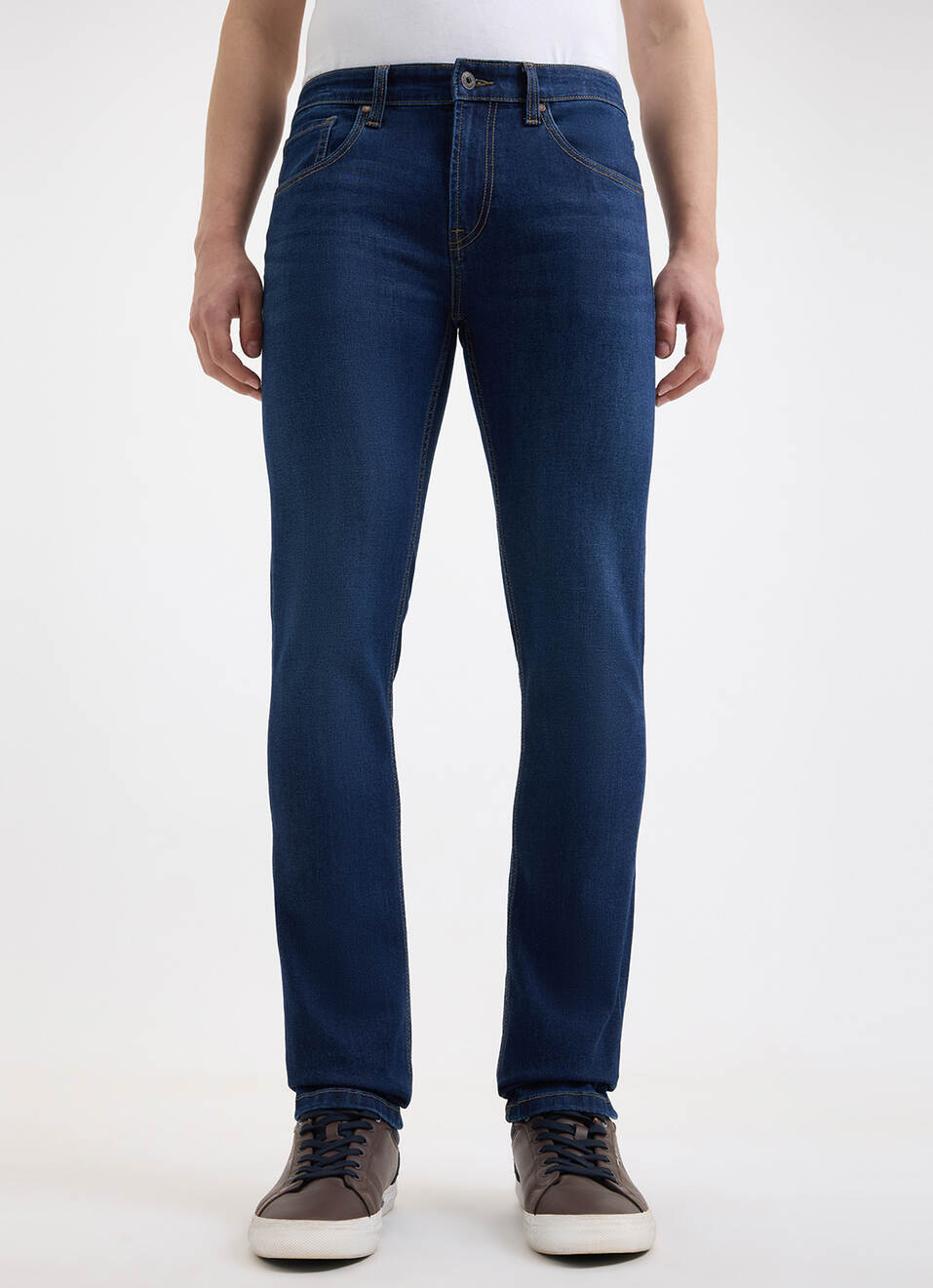 Men Blue Slim Fit Mid Rise All Climate Streachable Jeans, , large image number 6