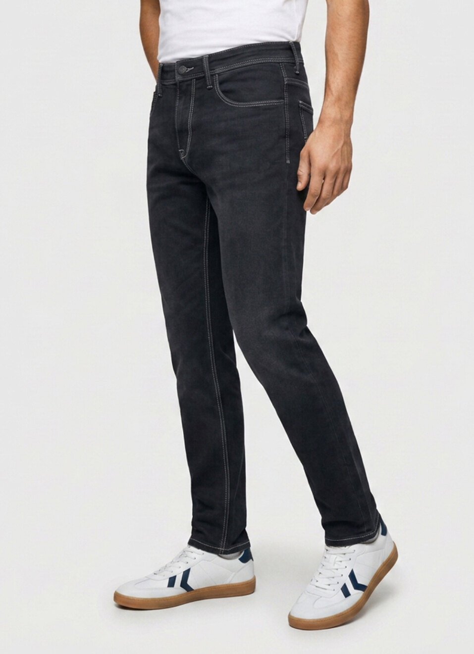 Men Black Stretchable Jeans, , large image number 0