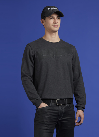 Grey Graphic Print Full Sleeve Sweatshirt