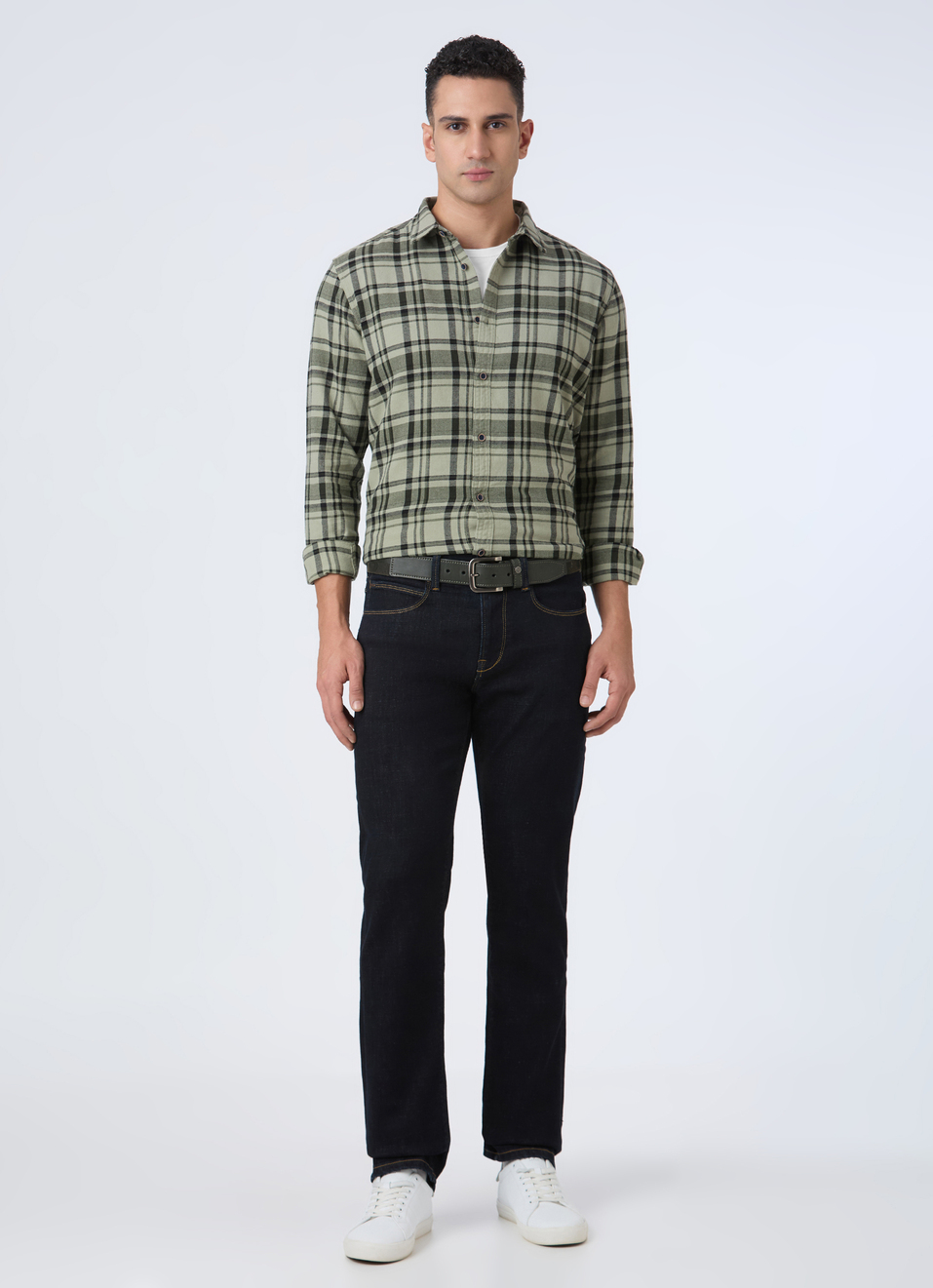 Men Green Blotch Check Full Sleeve Shirt, , large image number 5