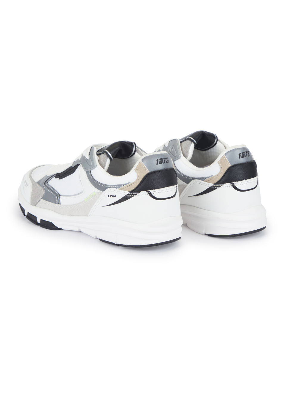 Men White Pu & Suede Leather Chunky Sneakers, , large image number 3