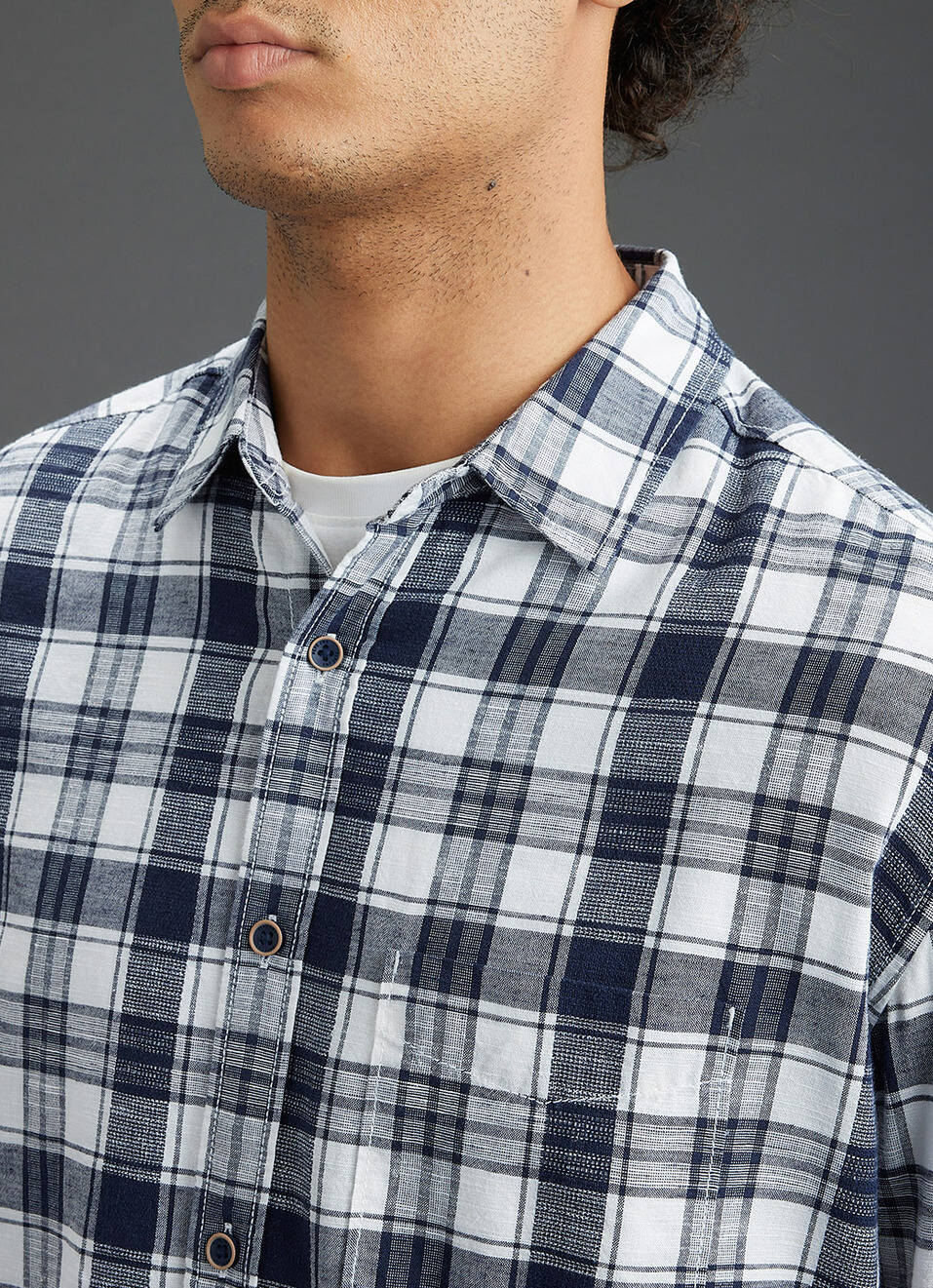 Men Blue Checked Regular Fit Full Sleeve Casual Shirt, , large image number 1