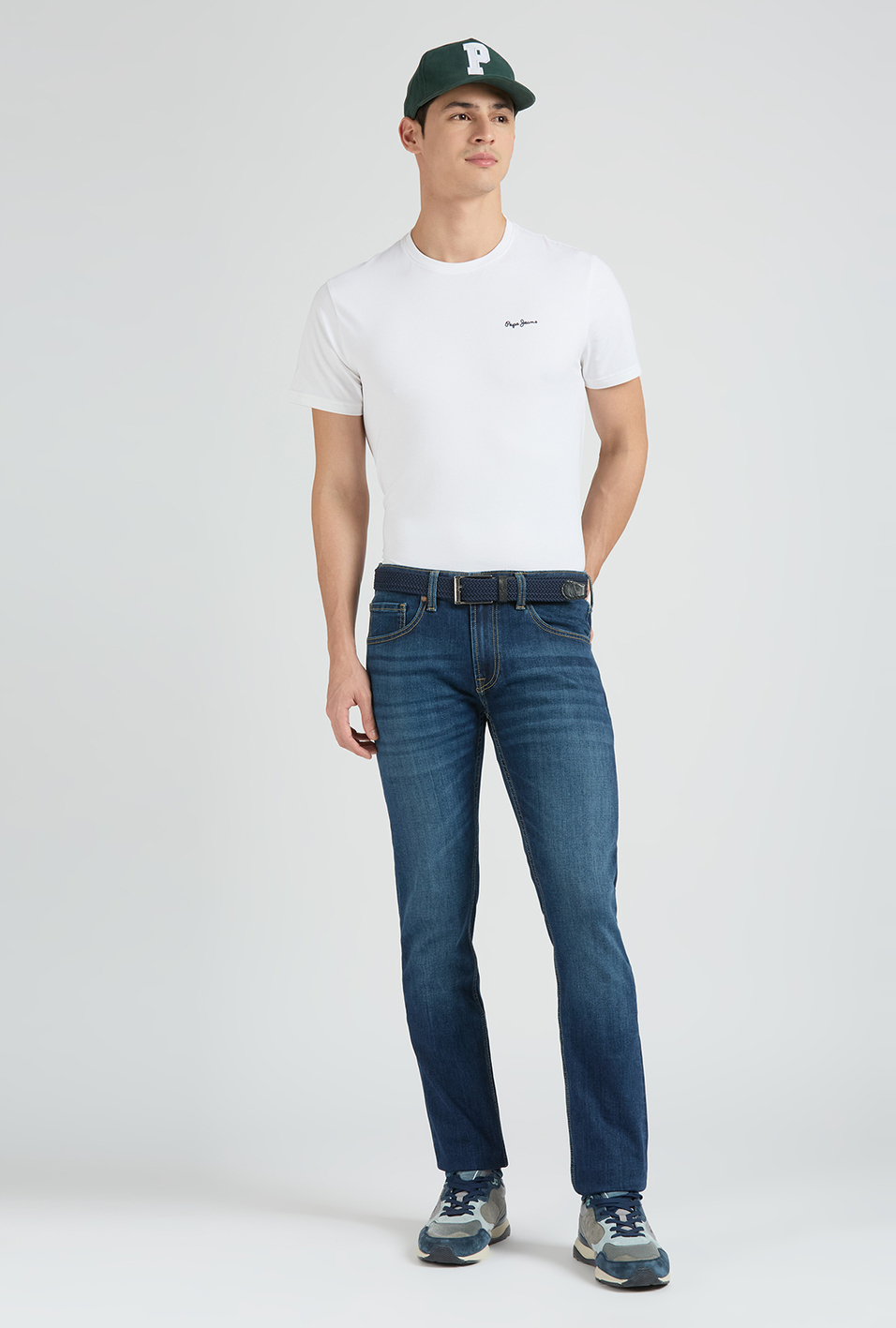 Vapour Blue Mid Rise Slim  Jeans, , large image number 1